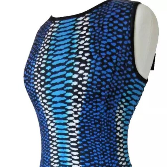 Magaschoni New York Saltwater blue Combo Knit Dress USA Size Small - Picture 3 of 11
